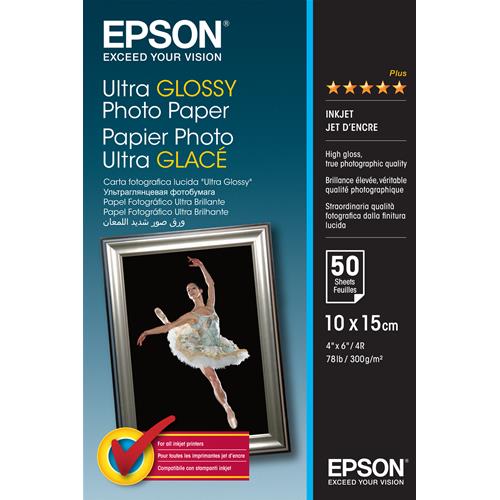 EPSON C13S041943 CONF 50 FOGLI CARTA FOTOGRAFICA FORMATO A6 300 GR/M2 COLORE BIANCO FINITURA LUCIDA