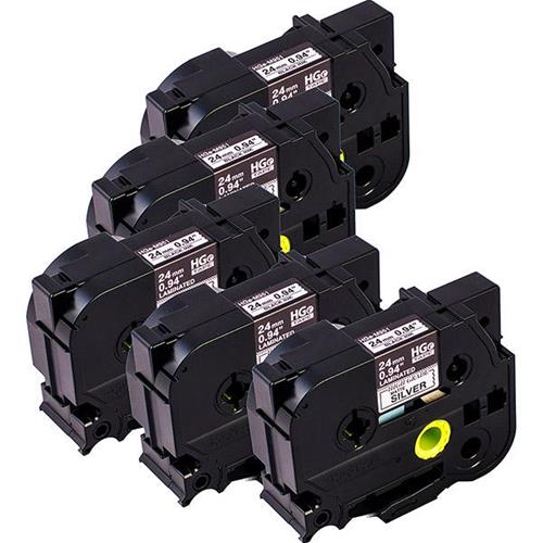 NASTRO HG DA 24MM NERO ARGENTO 5PZ