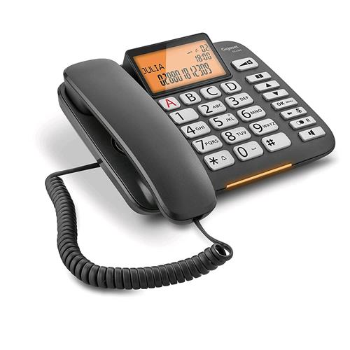 GIGASET DL580 TELEFONO DA TAVOLO CON DISPLAY TASTI GRANDI NERO