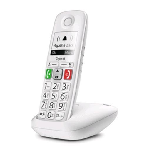 GIGASET E290 CORDLESS SENIOR DECT 2 TASTI CHIAMATA RAPIDA BIANCO