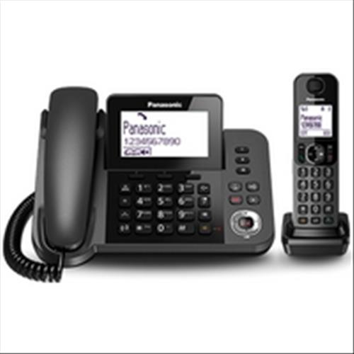 PANASONIC KX-TGF320EXM 2 IN 1 CORDLESS DECT + TELEFONO DA TAVOLO CON SEGRETERIA COLORE NERO