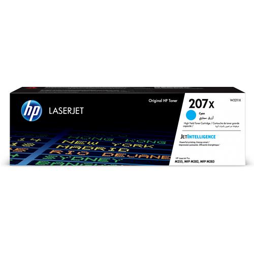 HP 207X TONER CIANO ALTA RESA 2.450 PAGINE PER COLOR LASERJET PRO MFP M282NW, MFP M283FDN, MFP M283FDW