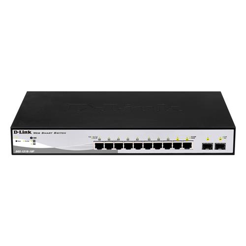 D-LINK DGS-1210-10P SWITCH 10 PORTE DI CUI 8 PORTE GIGABIT PoE + 2 PORTE SFP SMART+