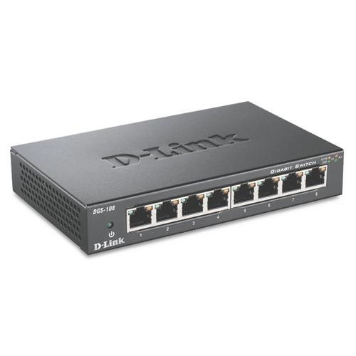 D-LINK DGS-108 SWITCH 8 LAN RJ-45 10/100/1.000Mbps
