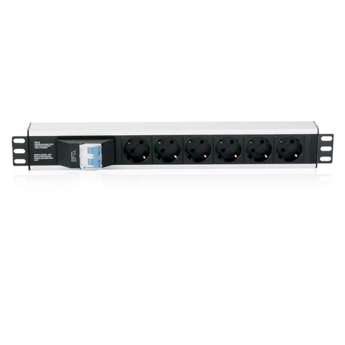 Multipresa 6 Posti da Rack 19'' con Magnetotermico Spina Italiana 1,5U
