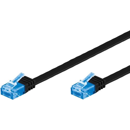Cavo di Rete Patch Flat in Rame Cat.6A UTP 0,5m Nero