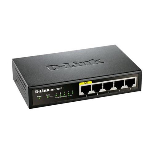 D-LINK SWITCH 5 PORTE 10/100 POE+ DESKTOP