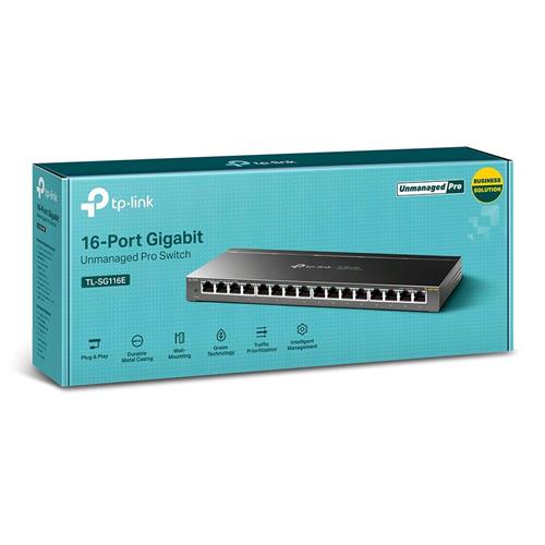 TP-LINK TL-SG116E SWITCH 16 PORTE GIGABIT NON GESTITO (10/100/1000)