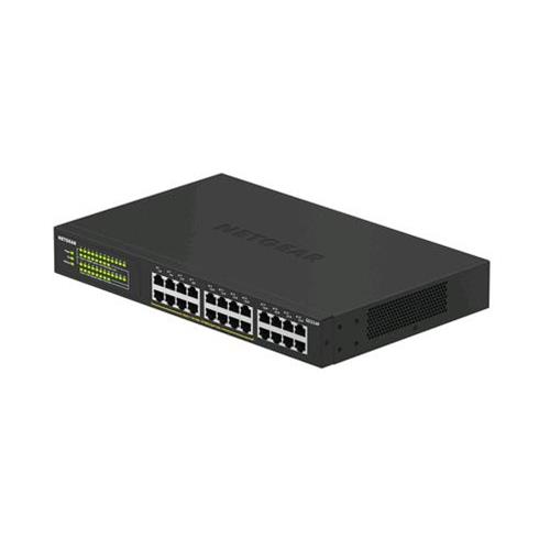 NETGEAR GS324P SWITCH 1U NON GESTITO 24 PORTE LAN RJ-45 FULL DUPLEX 10/100/1000 Mbps POE COLORE NERO