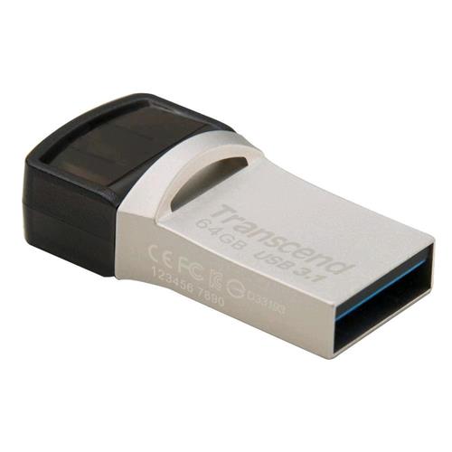 TRANSCEND 890S JETFLASH 64GB CHIAVETTA USB 3.1 (GEN1) SILVER PLATING