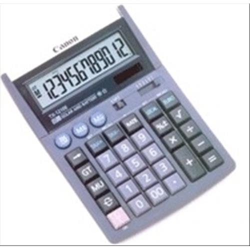 CANON TX-1210E CALCOLATRICE DA TAVOLO 12 CIFRE ALIMENTAZIONE SOLARE/BATTERIA COLORE GRIGIO
