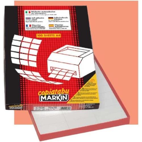 MARKIN 210C503GI CONF 100 ETICHETTE AUTOADESIVE 297x210 MMM COLORE GIALLO FINITURA OPACA