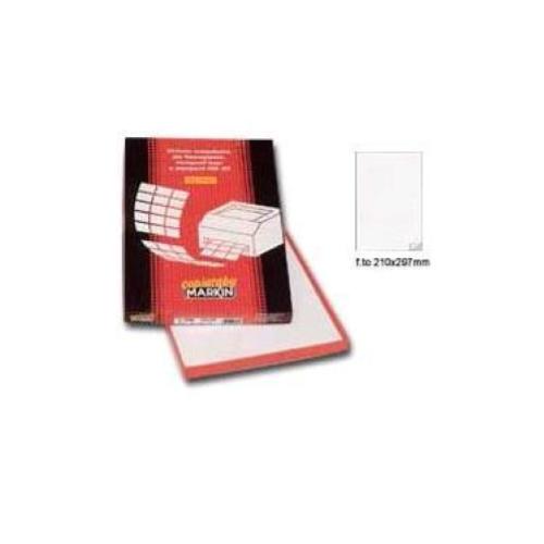 MARKIN CONFEZIONE 100 ETICHETTE AUTOADESIVE 297x210 MM COLORE BIANCO OPACO (210C503)