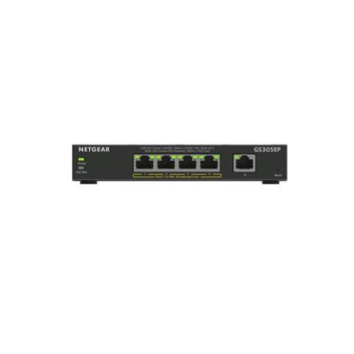NETGEAR GS305EP SWITCH 5 PORTE GESTITO L2/L3 GIGABIT ETHERNET (10/100/1000) NERO SUPPORTO POWER OVER ETHERNET (POE)