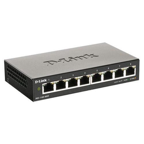 D-LINK DGS-1100-08V2 SWITCH 8 PORTE GIGABIT 10/100/1000 NERO