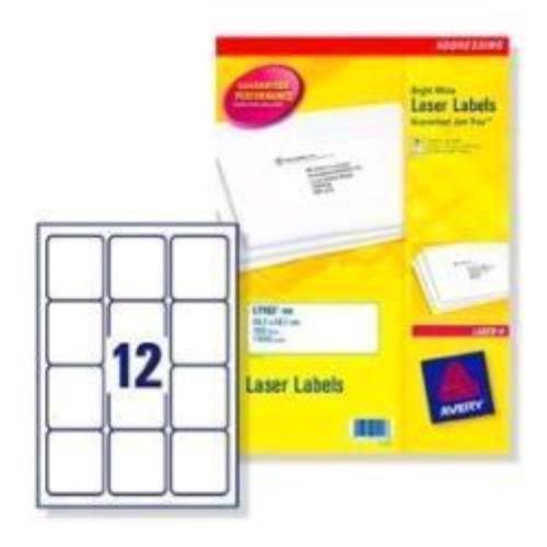 AVERY CONF 1200 ETICHETTE ADESIVE 63,5X72 mm BIANCO OPACO