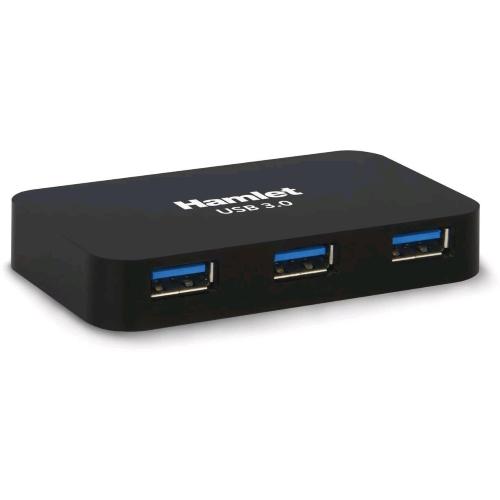 HAMLET XHUB430BKPW HUB 4 PORTE USB 3.0 CON ALIMENTATORE ESTERNO 10W