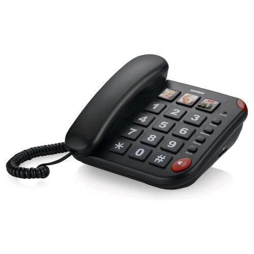 BRONDI BRAVO TELEFONO DA TAVOLO TASTI GRANDI VIVAVOCE TASTO SOS 3 MEMORIE DEDICATE COLORE NERO
