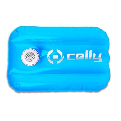 CELLY POOL PILLOW SPEAKER WIRELESS 3W CERTIFICAZIONE IPX7 CON CUSCINO GONFIABILE AZZURRO