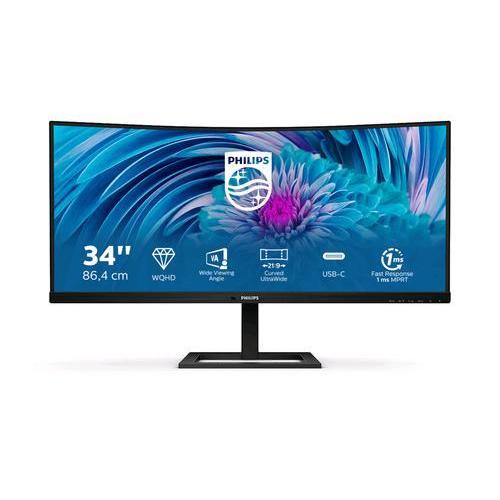 PHILIPS E LINE 346E2CUAE 34" LED CURVO GAMING ULTRA WIDE QUAD HD 100Hz 3000:1 HDMI DISPLAYPORT USB-C 3440 X 1440