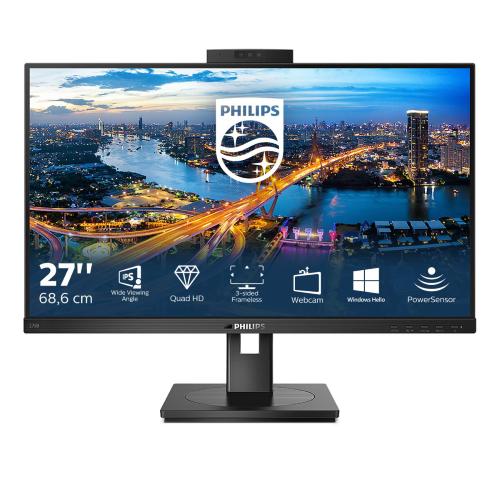 PHILIPS 275B1H/00 B-LINE 27" LED IPS 2K WEBCAM 16:9 75Hz 4MS CONTRASTO 1.000:1 HUB USB VGA DVI-D HDMI DISPLAYPORT ALTOPARLANTI INCORPORATI NERO