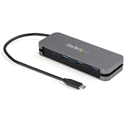 STARTECH HUB USB-C A 4 PORTE 3xUSB A 3.0 E 1xUSB-C GRIGIO NERO