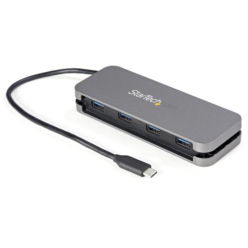 STARTECH HUB USB-C A 4 PORTE USB-A 3.0 ADATTATORE ALIMENTATO VIA BUS GRIGIO NERO