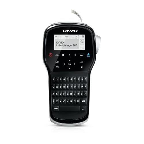 DYMO LABELMANAGER 280 QWERTY KITCASE ETICHETTATRICE TERMICA SU NASTRO D1 CABLATO + 2 CARTUCCE D1 NERO ARGENTO