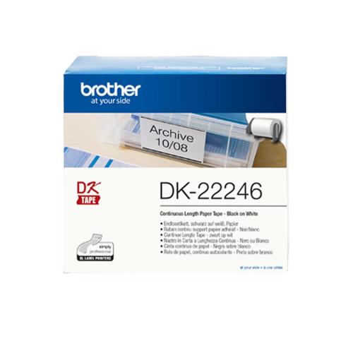 BROTHER DK22246 NASTRO ADESIVO IN CARTA 10.36CM x 30.48MT NERO SU BIANCO
