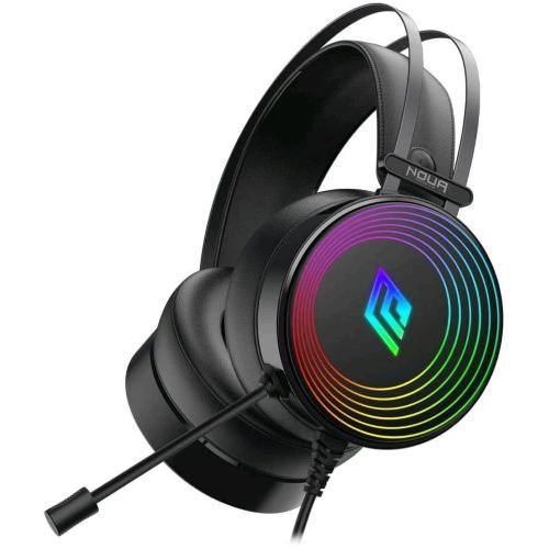 NOUA CUFFIA C/MICROFONO USB/3,5MM GAMING RGB BK CRUX