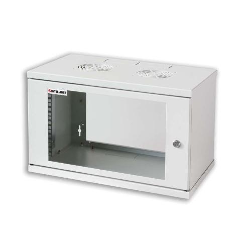 Armadio Rack 19'' a muro 10 unit&agrave; prof. 400 Grigio Assemblato