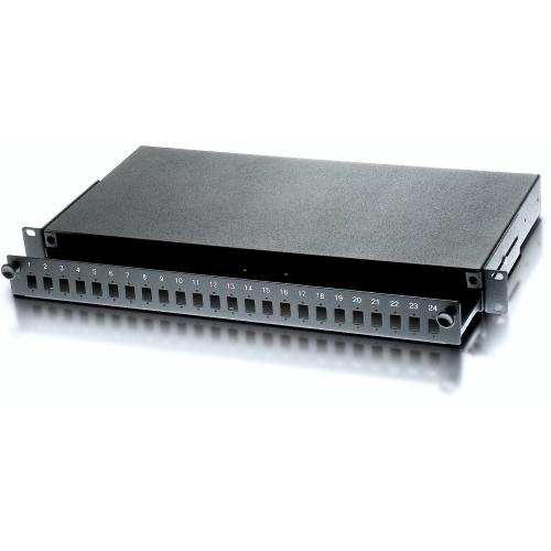 Cassetto Rack 19'' Fibra Ottica 24 porte LC Duplex/SC Simplex Nero