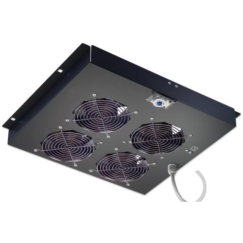 Gruppo di ventilazione a soffitto per Rack 19'' 4 Ventole Nero