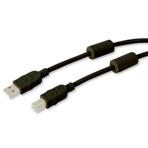 Cavo USB 2.0 A M / B M con Ferrite Doppia Schermatura Nero 3 metri