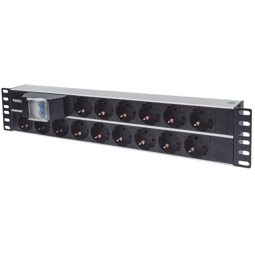 Multipresa 15 Posti da Rack 19'' 2U con Spina Schuko Angolata 2U