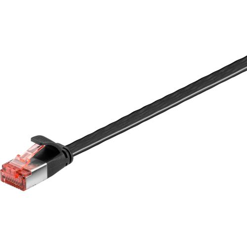 Cavo di Rete Patch Piatto in Rame Cat.6 U/FTP 2,0m Nero