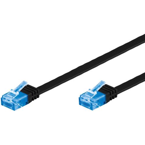 Cavo di Rete Patch Flat in Rame Cat.6A UTP 3 metri Nero
