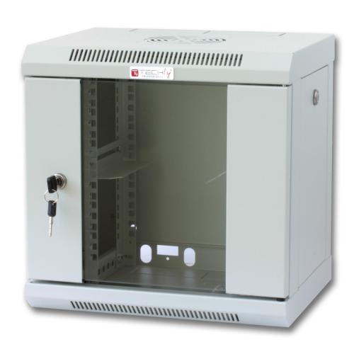 Armadio Rack 10'' a muro 6 unit&agrave; con pannelli asportabili Grigio prof. 300 mm