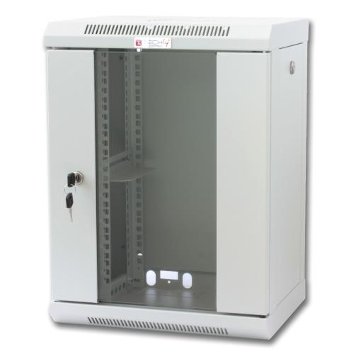 Armadio Rack 10'' a muro 9 unit&agrave; con pannelli asportabili Grigio prof. 300 mm