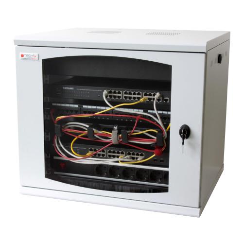 Armadio Rack 19'' a muro 10 unit&agrave; sezione unica prof. 500mm Nero