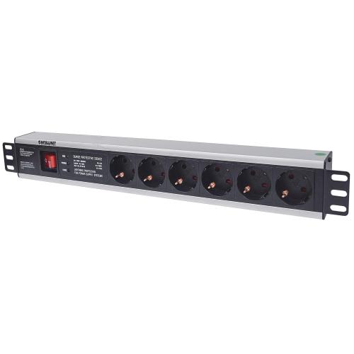 Multipresa per Rack 19'' 6 posti Spina Schuko Angolata 1.5U