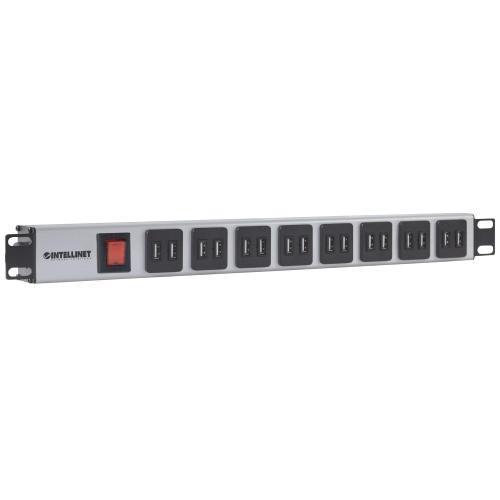 Multipresa per Rack 16 uscite USB tipo A Spina Schuko Angolata 1U
