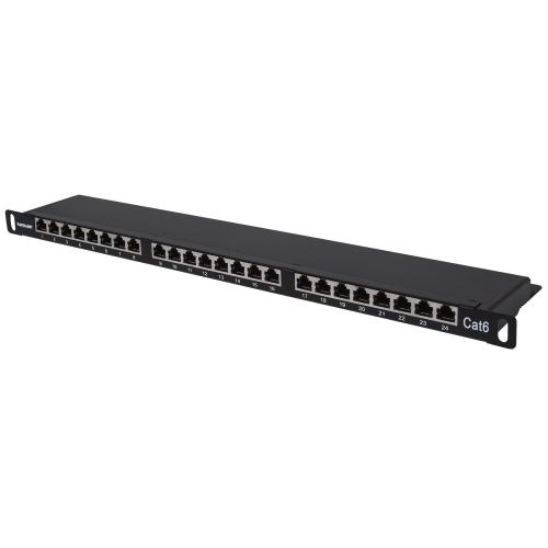 Pannello Patch 24 posti 19'' 0.5U Cat6 FTP Nero