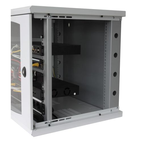 Armadio Rack 19'' a muro 13 unit&agrave; sezione unica prof. 500mm Nero