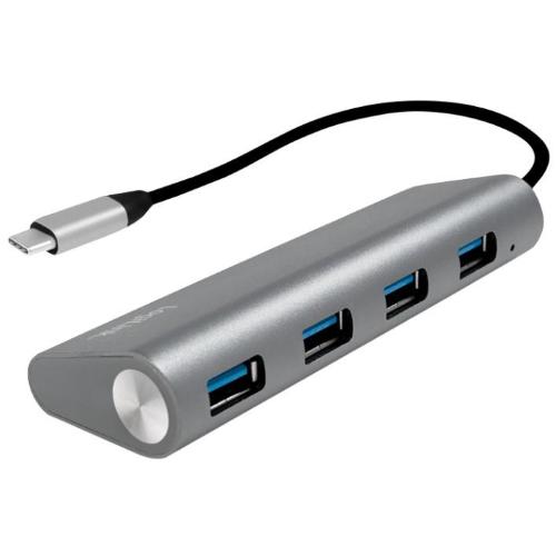 Hub USB-C&trade; SuperSpeed 4 Porte Alluminio Silver
