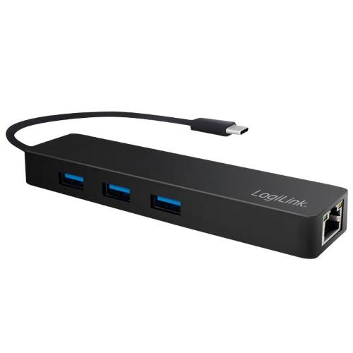 Hub USB-C&trade; SuperSpeed 3 Porte USB-A 3.2 Gen1 Femmina Nero