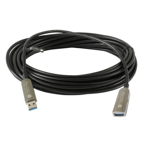 Cavo Ottico Attivo USB 3.2 SuperSpeed Active Optical Cable USB A M/F 100m Nero