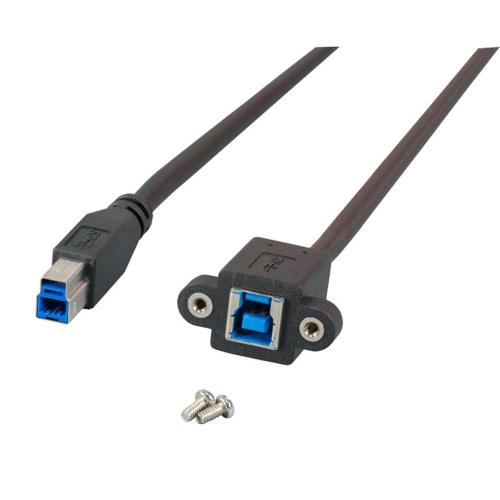 Cavo Prolunga USB 3.2 SuperSpeed B/B M/F da Pannello 1,8m Nero
