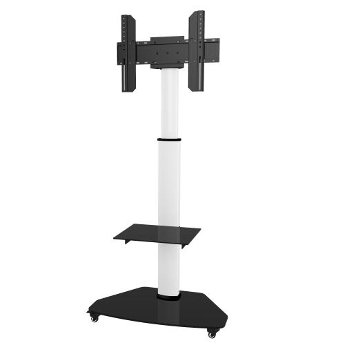 Supporto a Pavimento con Mensola Trolley TV LCD/LED/Plasma 37-70'' Bianco