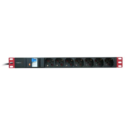 Multipresa 7 Posti da Rack 19'' con Protezione da Dispersioni Spina Italiana 1U